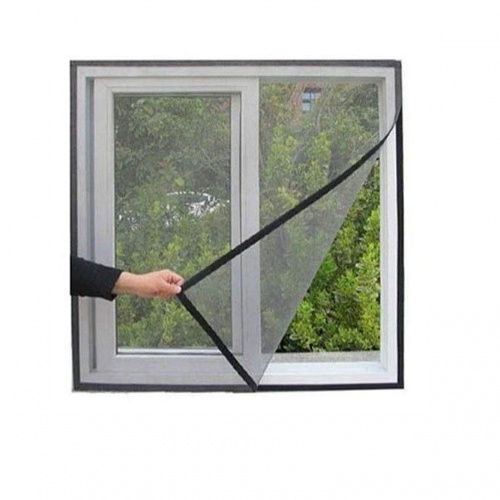 Mahdiya Highly Effective HDPE Window Mosquito Net with Pre-Stitched Loops,  Adhesive Hooks, and Roof Nails for Extra Secure Installatio (1x1 Feet)