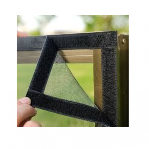 Fiber Glass Pvc Coated Mosquito Net Mesh with Loop Stitching and Self  Adhesive Hook to fix